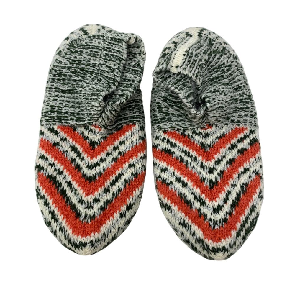 Bombas Gripper Slippers Womens Size Small 7-8.5 Green Orange Knit
